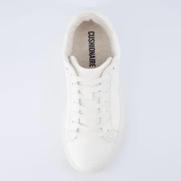 CUSHIONAIRE ROC Women’s Vegan White Sneakers for Comfort