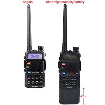 BaoFeng BL-5 Extended 3800mAh 7.4V Li ion Battery for Baofeng UV-5R 5RE F8+ F9 (Black)