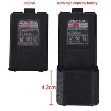 BaoFeng BL-5 Extended 3800mAh 7.4V Li ion Battery for Baofeng UV-5R 5RE F8+ F9 (Black)