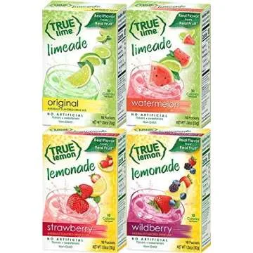 True Citrus Drink Mix Variety, Strawberry Lemonade, Wildberry Lemonade, Original Limeade, and Waterm...