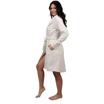Yogalicious Ultra Plush Cozy Fleece Robe - Heather Snow - XL