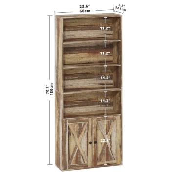 IRONCK Industrial Bookshelf - Stylish 6-Tier Storage Solution