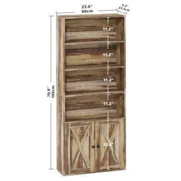 IRONCK Industrial Bookshelf - Stylish 6-Tier Storage Solution