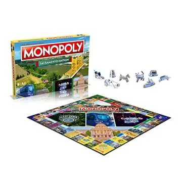 Monopoly Board Game - Sacramento Edition: 2-6 Players Family Board Games for Kids and Adults, Board Games for Kids 8 and up, for Kids and Adults, Ideal for Game Night