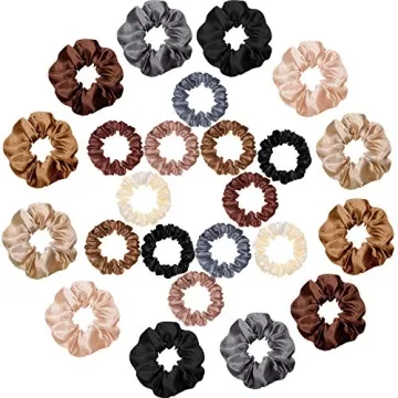 WILLBOND Satin Hair Scrunchies Bulk - 24 Vibrant Colors
