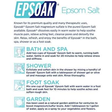 Epsoak Epsom Salt 10 lb. Bulk Bags for Relaxation and Care