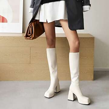 Chic SO SIMPOK Knee High Platform Gogo Boots for Women