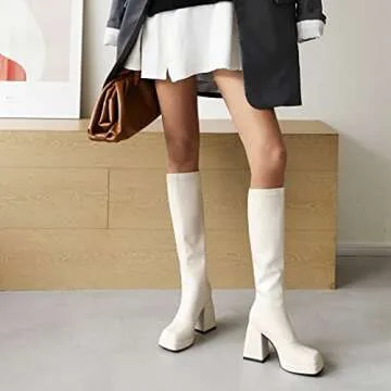 Chic SO SIMPOK Knee High Platform Gogo Boots for Women