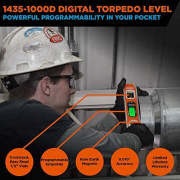 Johnson Programmable Digital Torpedo Level for Accurate Measurements