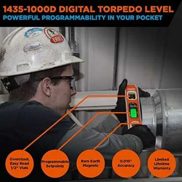 Johnson Programmable Digital Torpedo Level for Accurate Measurements