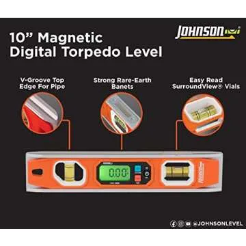 Johnson Programmable Digital Torpedo Level for Accurate Measurements