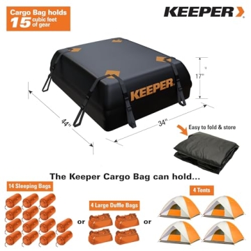 Keeper Weatherproof Rooftop Cargo Bag for All Vehicles