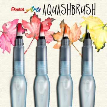 Pentel Fine/Medium Aquash Water Brush (Pack of 3), XFRH/3-FMMHBR