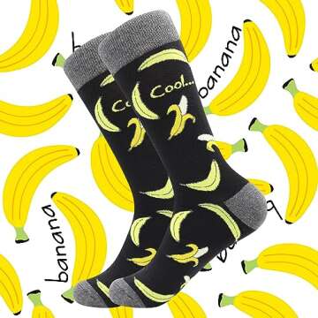 BISOUSOX Mens Dress Socks Funny Fun Colorful Crazy Funky Crew Socks for Men Novelty Happy Cotton Size 9-12