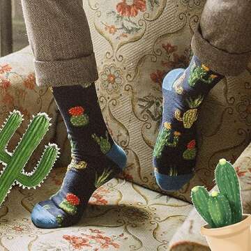 BISOUSOX Mens Dress Socks Funny Fun Colorful Crazy Funky Crew Socks for Men Novelty Happy Cotton Size 9-12