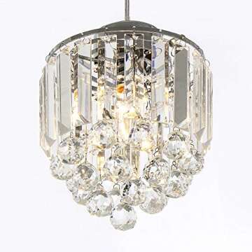 COTULIN 3 Pack Decorative Crystal Pendant Light,Chrome Chandelier Pendant Lights for Kitchen Island ...