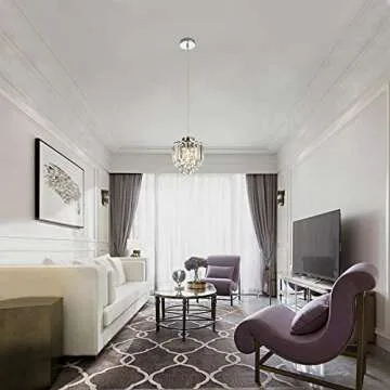 COTULIN 3 Pack Decorative Crystal Pendant Light,Chrome Chandelier Pendant Lights for Kitchen Island Dining Room Living Room Bar Hanging Lighting Fixtures