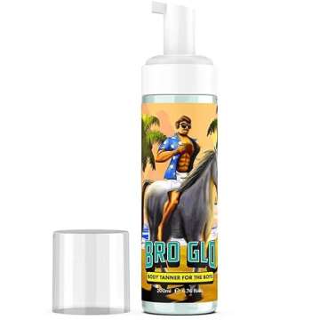 Bro Glo Self Tanner for Men - Quick Application Foam Mousse for Natural Bronze Glow