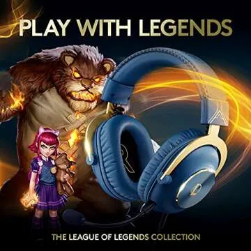 Logitech G PRO X Gaming Headset - Blue VO!CE, Detachable Microphone, Comfortable Memory Foam Ear Pads, DTS Headphone 7.1 and 50 mm PRO G Drivers, Official League of Legends Edition