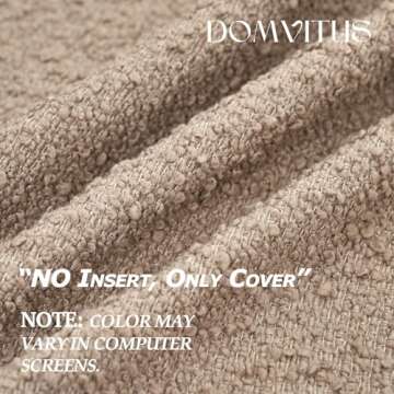 DOMVITUS Boucle Pillow Covers 20x20, Pillow Covers Decorative Couch Pillows for Living Room, Throw P...
