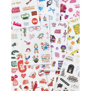 ban.do Sticker Book with Over 700 Assorted Stickers, 35 Sticker Sheets with Fun Stickers, Colorful Sticker Pack with Aesthetic Stickers for Scrapbooking Planners or Journals, Issue 7