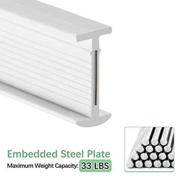 Refrze Flexible Curtain Track, Curved Ceiling Mount, Room Divider, RV, Bay Windows (8ft, White, PVC, Steel, 33 LBS)