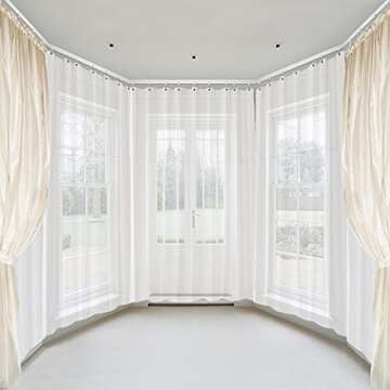 Refrze Flexible Curtain Track, Curved Ceiling Mount, Room Divider, RV, Bay Windows (8ft, White, PVC, Steel, 33 LBS)