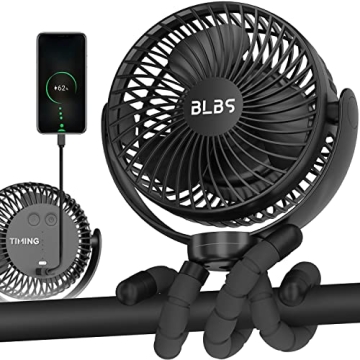 Stroller Fan - 65Hrs 12600mAh Rechargeable Fan, Timing Car Seat Fan, Portable Clip On Fan, Car Fan f...