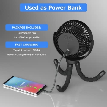 Portable Stroller Fan with 65Hrs Battery Life