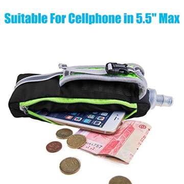 LERMX Quick Grip Chill 17 oz Handheld soft Flask Water Bottle Hydration Pack (17 oz Black)