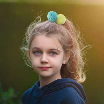 Cute 20-Piece Pom Pom Hair Ties for All Ages