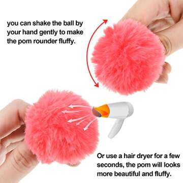 Cute 20-Piece Pom Pom Hair Ties for All Ages