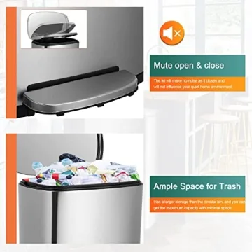 PayLessHere 13.2 Gallon Fingerprint Proof Trash Can