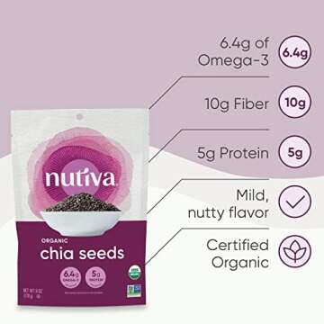 Nutiva Organic Chia Seeds - Premium Nutrient-Dense Superfood