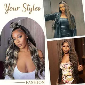 Highlight Lace Front Wig Human Hair Pre Plucked 26 Inch 1B/27 Ombre Lace Front Wig Human Hair 13x4 Body Wave Lace Front Wigs Human Hair 200% Density Colored HD Glueless Human Hair Wigs