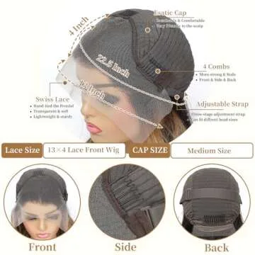 Highlight Lace Front Wig Human Hair Pre Plucked 26 Inch 1B/27 Ombre Lace Front Wig Human Hair 13x4 Body Wave Lace Front Wigs Human Hair 200% Density Colored HD Glueless Human Hair Wigs