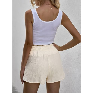 Comfortable High Waisted Linen Casual Shorts for Women
