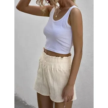 Comfortable High Waisted Linen Casual Shorts for Women