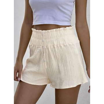 Comfortable High Waisted Linen Casual Shorts for Women