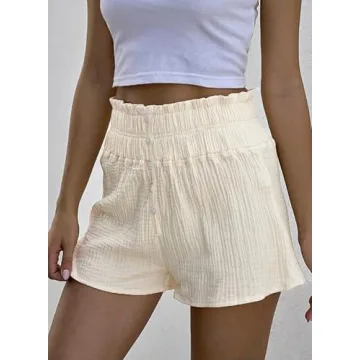 Comfortable High Waisted Linen Casual Shorts for Women