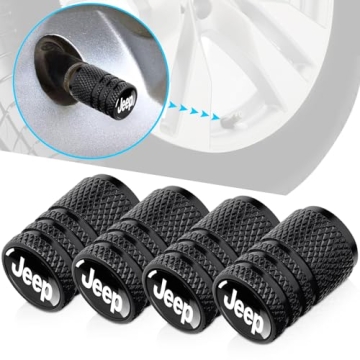 Durable Black Tire Valve Stem Cap Covers - Stylish Car Accessories, 4 Pack