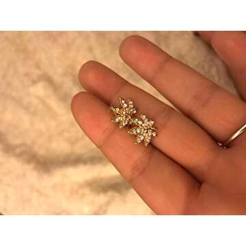 Lux Accessories Marijuana Leaf Crystal Earrings - Trendy Style