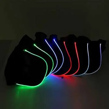 JIGUOOR LED Hat Light Up Baseball Cap Flash Glow Party Hat Rave Accessories for Festival Club Stage ...