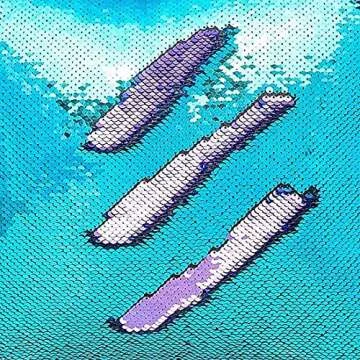 SquarePie Reversible Sequin Pillow Covers Set of 2, Flip Sequin Decorative Pillowcases, Magic Color Changing Sublimation Throw Cushion Cases,18x18 Inches Teal Blue and Light Purple