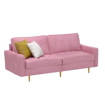 Danxee Velvet Fabric Sofa 71" Modern Couch with Pillows