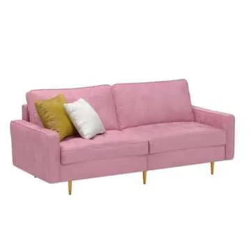 Danxee Velvet Fabric Sofa 71" Modern Couch with Pillows