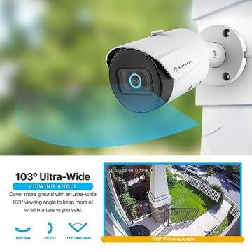 Amcrest UltraHD 5MP Outdoor POE Camera 2592 x 1944p Bullet IP Security Camera, Outdoor IP67 Waterproof, 103° Viewing Angle, 2.8mm Lens, 98.4ft Night Vision, 5-Megapixel, IP5M-B1186EW-28MM (White)