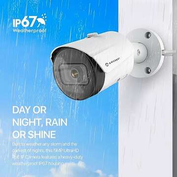 Amcrest UltraHD 5MP Outdoor POE Camera 2592 x 1944p Bullet IP Security Camera, Outdoor IP67 Waterproof, 103° Viewing Angle, 2.8mm Lens, 98.4ft Night Vision, 5-Megapixel, IP5M-B1186EW-28MM (White)