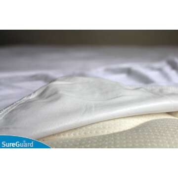 SureGuard Crib Size Mattress Protector - 100% Waterproof, Hypoallergenic - Premium Fitted Cotton Terry Cover White