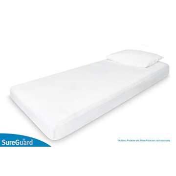 SureGuard Crib Size Mattress Protector - 100% Waterproof, Hypoallergenic - Premium Fitted Cotton Terry Cover White